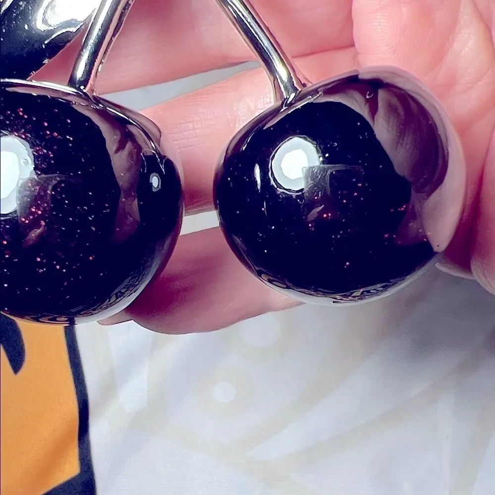 Cherry Keychain with Silver Accents
